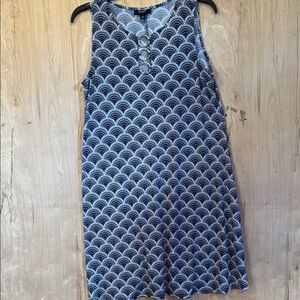MSK Navy and White Scallop Dress